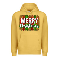 Antique Gold merry christmas brushstroke Premium Hoodie - Jasminsmagicworld