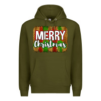 Army Green merry christmas brushstroke Premium Hoodie - Jasminsmagicworld
