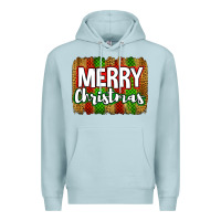 Blue Mist merry christmas brushstroke Premium Hoodie - Jasminsmagicworld