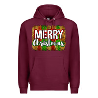 Burgundy merry christmas brushstroke Premium Hoodie - Jasminsmagicworld