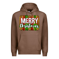 Chestnut merry christmas brushstroke Premium Hoodie - Jasminsmagicworld