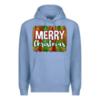 Colony Blue merry christmas brushstroke Premium Hoodie - Jasminsmagicworld