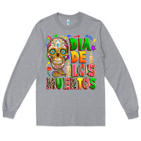 Heather Grey Dia de los muertos Long Sleeve Tee - RanaPortraitStore