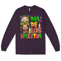 Plum Dia de los muertos Long Sleeve Tee - RanaPortraitStore