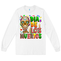 White Dia de los muertos Long Sleeve Tee - RanaPortraitStore