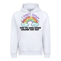 White i dont care how you were raised Urban Hoodie - MaliasSmallBusiness
