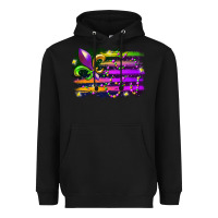Black mardi gras flag Heavyweight Hoodie - RacoonDesign