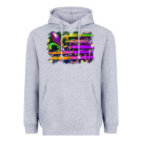 Heather Grey mardi gras flag Heavyweight Hoodie - RacoonDesign