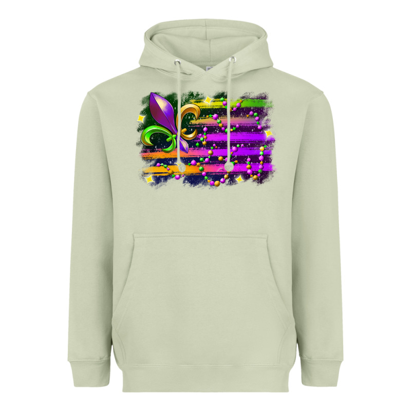 Mardi Gras Flag Heavyweight Hoodie by RacoonDesign | Teevron