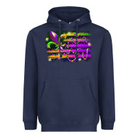 Navy mardi gras flag Heavyweight Hoodie - RacoonDesign