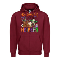 Burgundy beware of heifers Zipper Hoodie - Zillion Design Studio