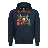 Navy beware of heifers Zipper Hoodie - Zillion Design Studio