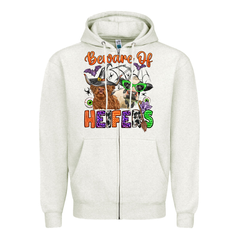 Beware Of Heifers Zipper Hoodie by Zillion Design Studio | Teevron