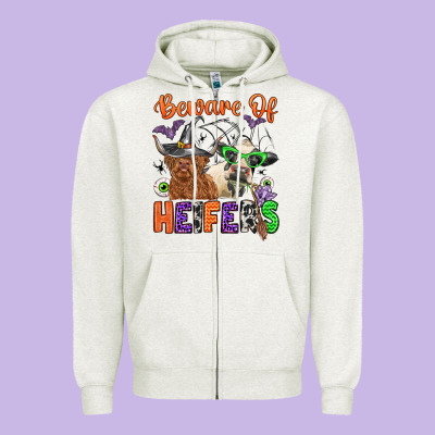 Beware Of Heifers Zipper Hoodie Designed By Zillion Design Studio