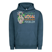 Pigment Midnight Navy somebodys high maintenance problem Urban Hoodie - MaliasSmallBusiness
