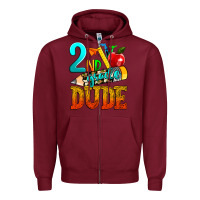 Burgundy 2nd grade dude Zipper Hoodie - texasbilliewilder