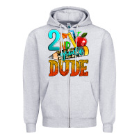 Heather Grey 2nd grade dude Zipper Hoodie - texasbilliewilder