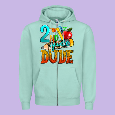 2nd Grade Dude Zipper Hoodie Designed By Texasbilliewilder