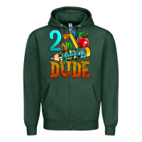 Sports Green 2nd grade dude Zipper Hoodie - texasbilliewilder