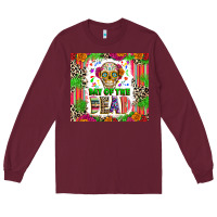 Burgundy Day of the dead Long Sleeve Tee - RanaPortraitStore