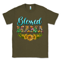 Army Green blessed mama Classic Tee - BarkalooDesign