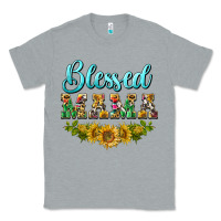 Heather Grey blessed mama Classic Tee - BarkalooDesign