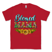 Red blessed mama Classic Tee - BarkalooDesign