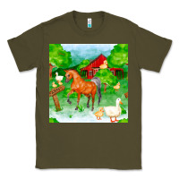 Army Green farm life seamless pattern Classic Tee - FaDigitalArtStudio
