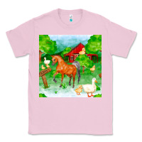 Bubblegum Pink farm life seamless pattern Classic Tee - FaDigitalArtStudio