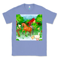 Colony Blue farm life seamless pattern Classic Tee - FaDigitalArtStudio