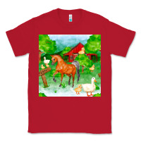 Red farm life seamless pattern Classic Tee - FaDigitalArtStudio
