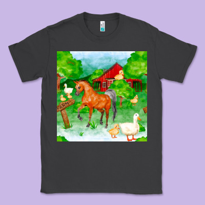 Farm Life Seamless Pattern Classic Tee Designed By Fadigitalartstudio
