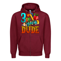 Burgundy 3rd grade dude Zipper Hoodie - texasbilliewilder