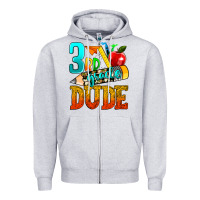 Heather Grey 3rd grade dude Zipper Hoodie - texasbilliewilder