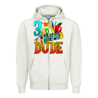 Oatmeal Heather 3rd grade dude Zipper Hoodie - texasbilliewilder
