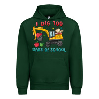 Forest Green i dig 100 days of school excavator Urban Hoodie - MaliasSmallBusiness