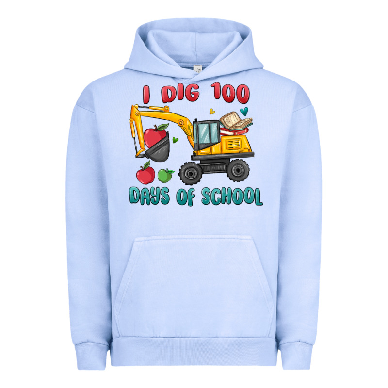 I Dig 100 Days Of School Excavator Urban Hoodie by MaliasSmallBusiness | Teevron