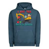 Pigment Midnight Navy i dig 100 days of school excavator Urban Hoodie - MaliasSmallBusiness