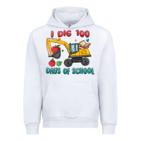 White i dig 100 days of school excavator Urban Hoodie - MaliasSmallBusiness