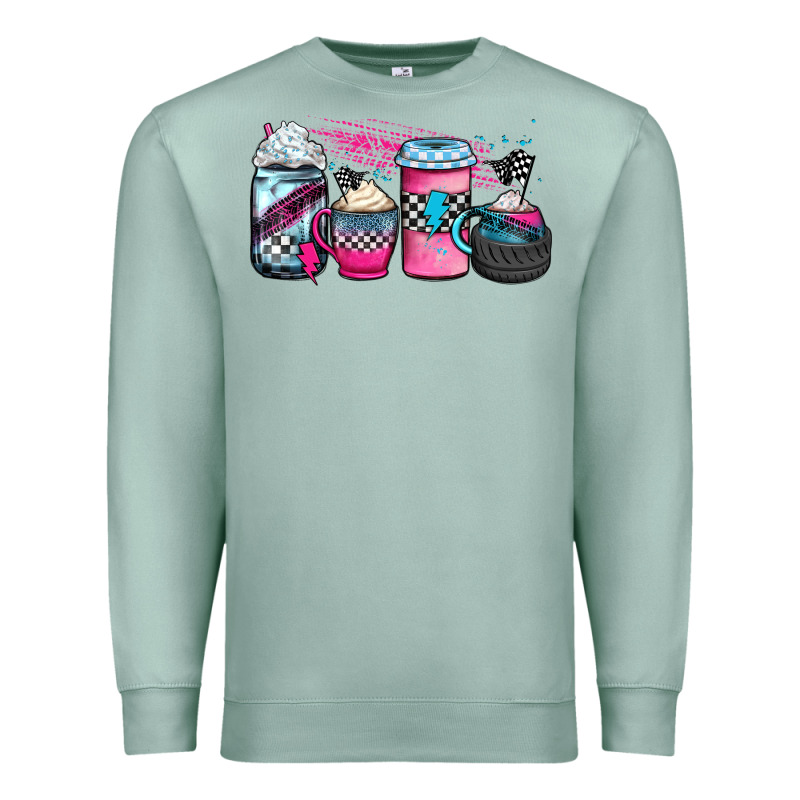 Racing Coffee Cups Premium Sweatshirt by JahusDesignShop | Teevron