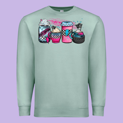Racing Coffee Cups Premium Sweatshirt Designed By Jahusdesignshop