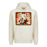 Oatmeal Heather christmas lamb Premium Hoodie - Jasminsmagicworld