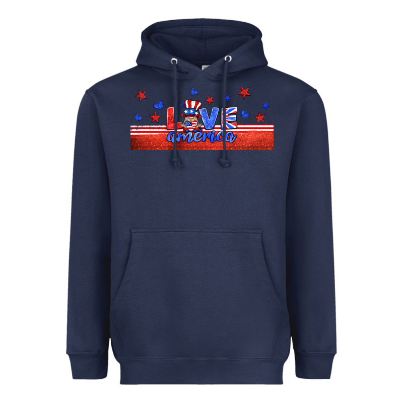 Love America Gnome Libbey Cup Heavyweight Hoodie by HRA Design Shop | Teevron