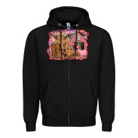 Valentine's Day Mama Cow And Baby Cows Zipper Hoodie | Teevron