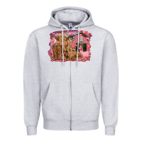 Heather Grey valentine's day mama cow and baby cows Zipper Hoodie - RanaPortraitStore