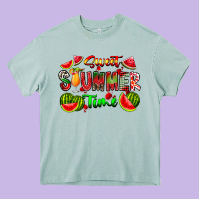Summer Time Heavy Core Tee Designed By Cowhidedigitalart
