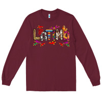 Burgundy Latina Long Sleeve Tee - RanaPortraitStore