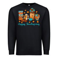 Black happy thanksgiving coffee Premium Sweatshirt - JahusDesignShop
