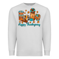 Dove Grey happy thanksgiving coffee Premium Sweatshirt - JahusDesignShop