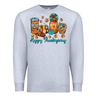 Heather Grey happy thanksgiving coffee Premium Sweatshirt - JahusDesignShop